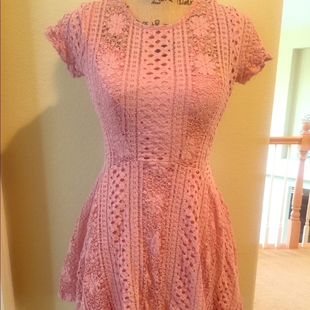 Pink lace dress